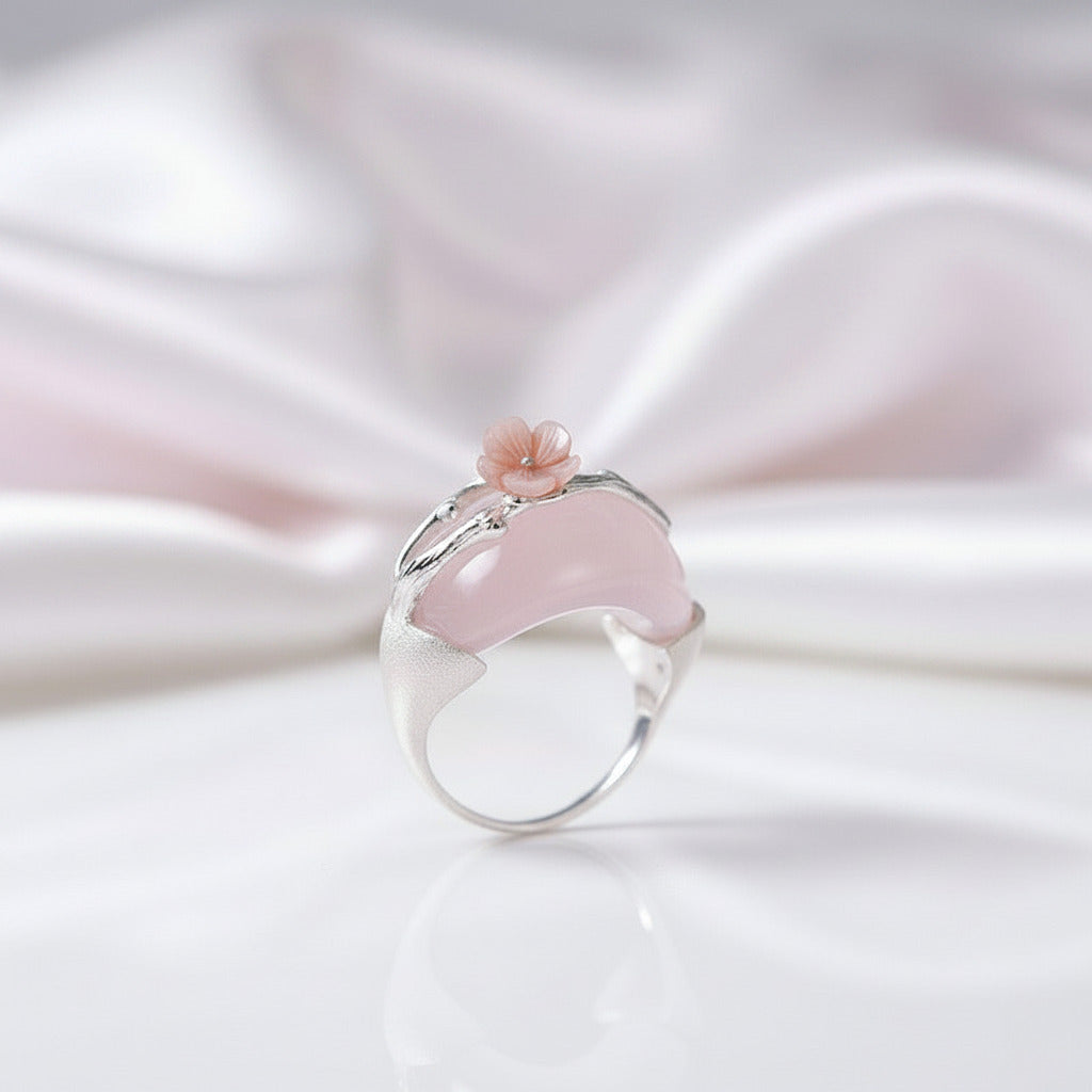 Plum Flower Ring-Black Diamonds New York
