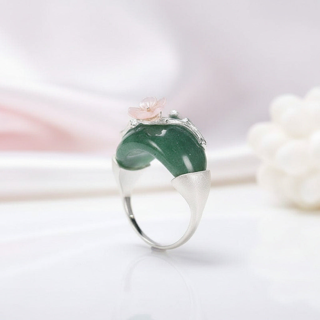 Plum Flower Ring-Black Diamonds New York
