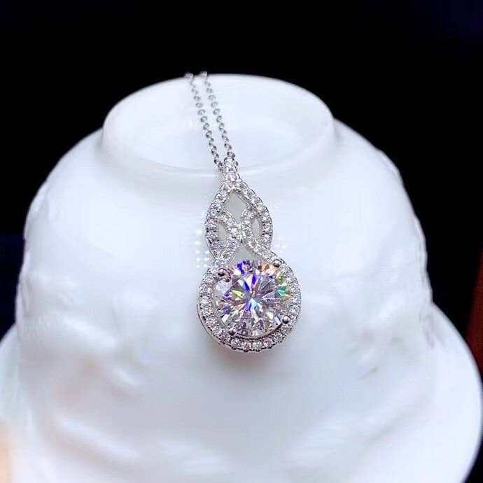 Pouring Shiny Moissanite Diamond Necklace-Black Diamonds New York