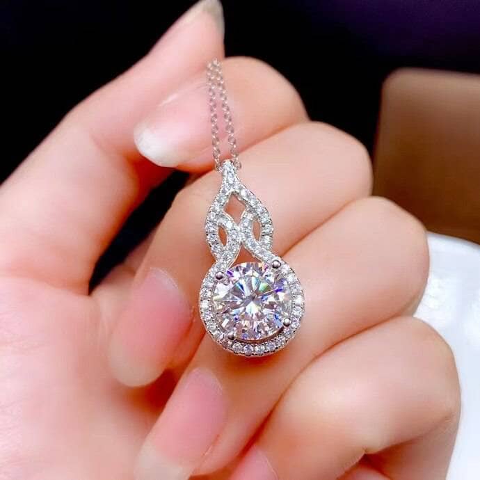 Pouring Shiny Moissanite Diamond Necklace-Black Diamonds New York