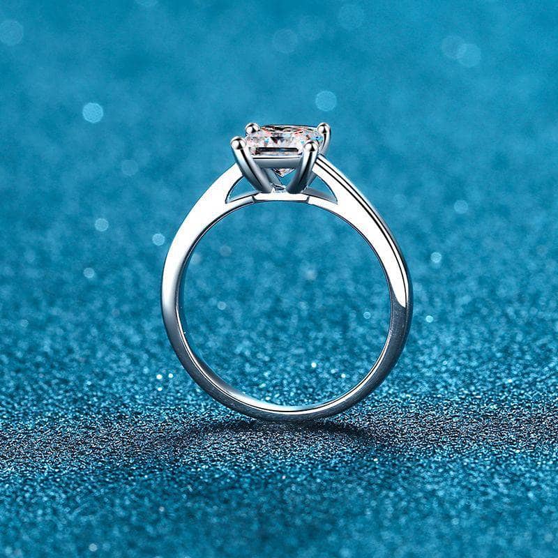 Princess Cut 2ct Moissanite Diamond Engagement Ring-Black Diamonds New York