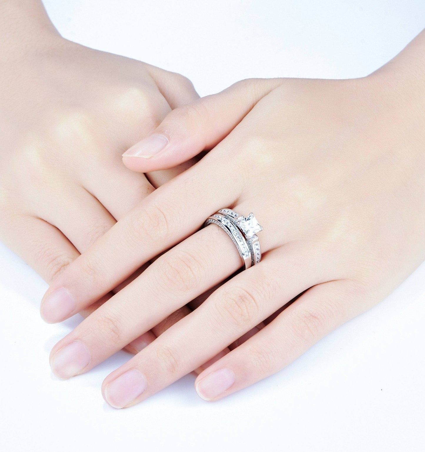 Princess Cut Zircon Classic Engagement Ring