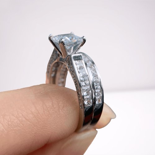 Princess Cut EVN Stone Classic Engagement Ring - Black Diamonds New York
