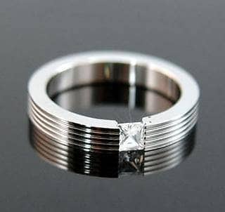 Princess Cut Created Diamond Stud Men's Ring-Black Diamonds New York