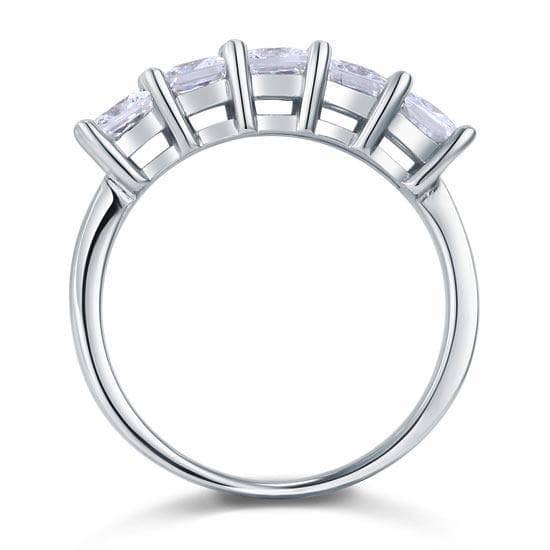Princess Cut Five Stone 1.25 Ct Bridal Wedding Band-Black Diamonds New York