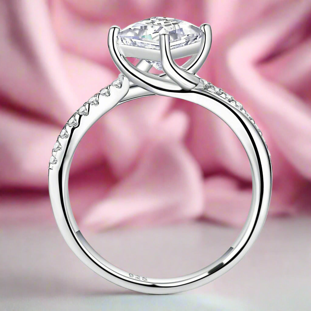 Princess Cut Diamond Twist Engagement Ring-Black Diamonds New York