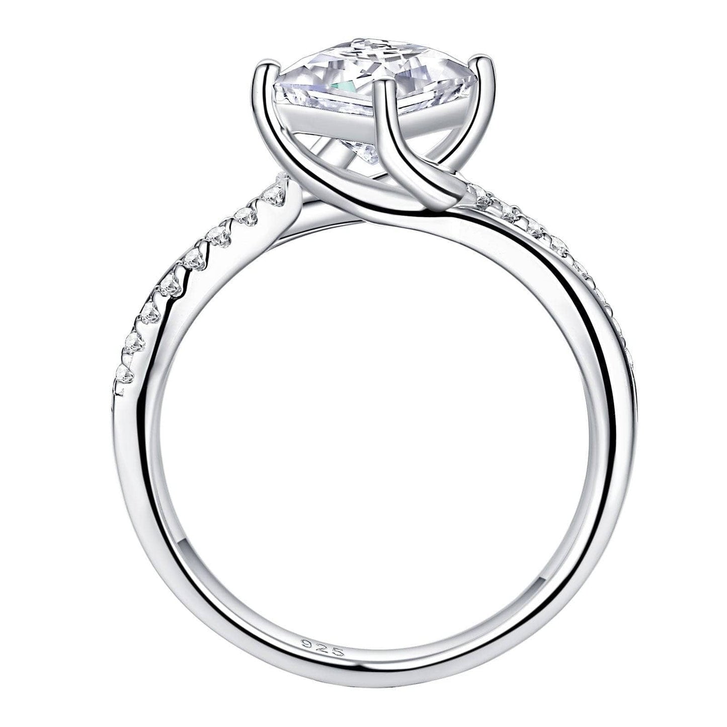Princess Cut Diamond Twist Engagement Ring-Black Diamonds New York