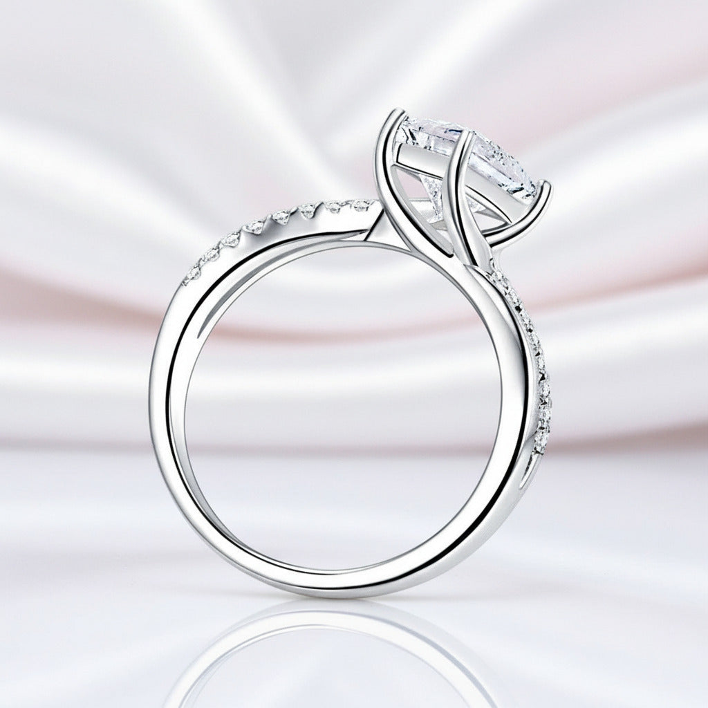 Princess Cut Diamond Twist Engagement Ring-Black Diamonds New York