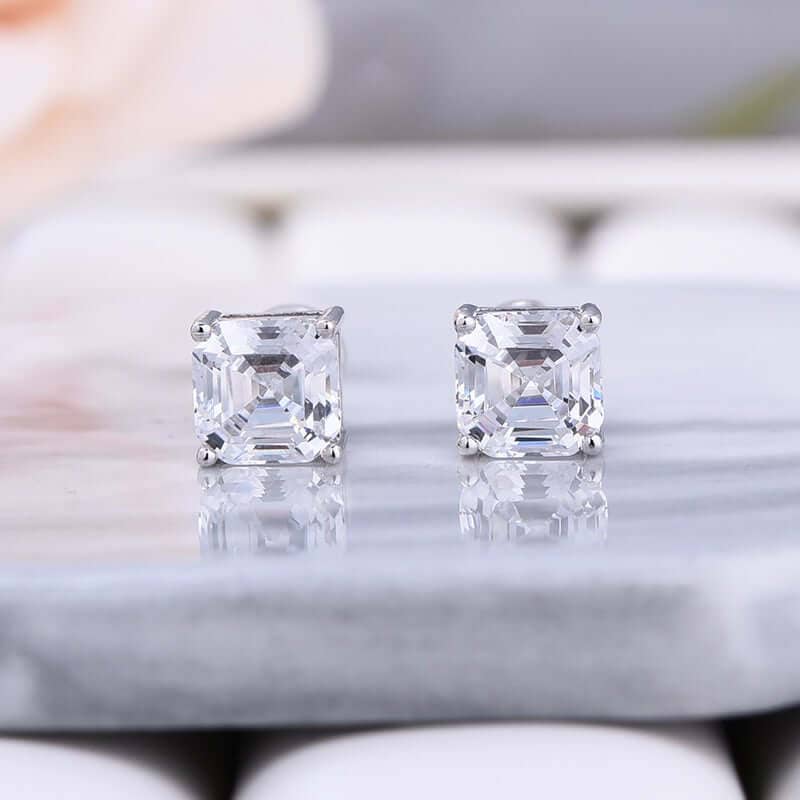 Princess Cut Simulated Diamond Option Stud Earrings NOT EXISTING-Black Diamonds New York