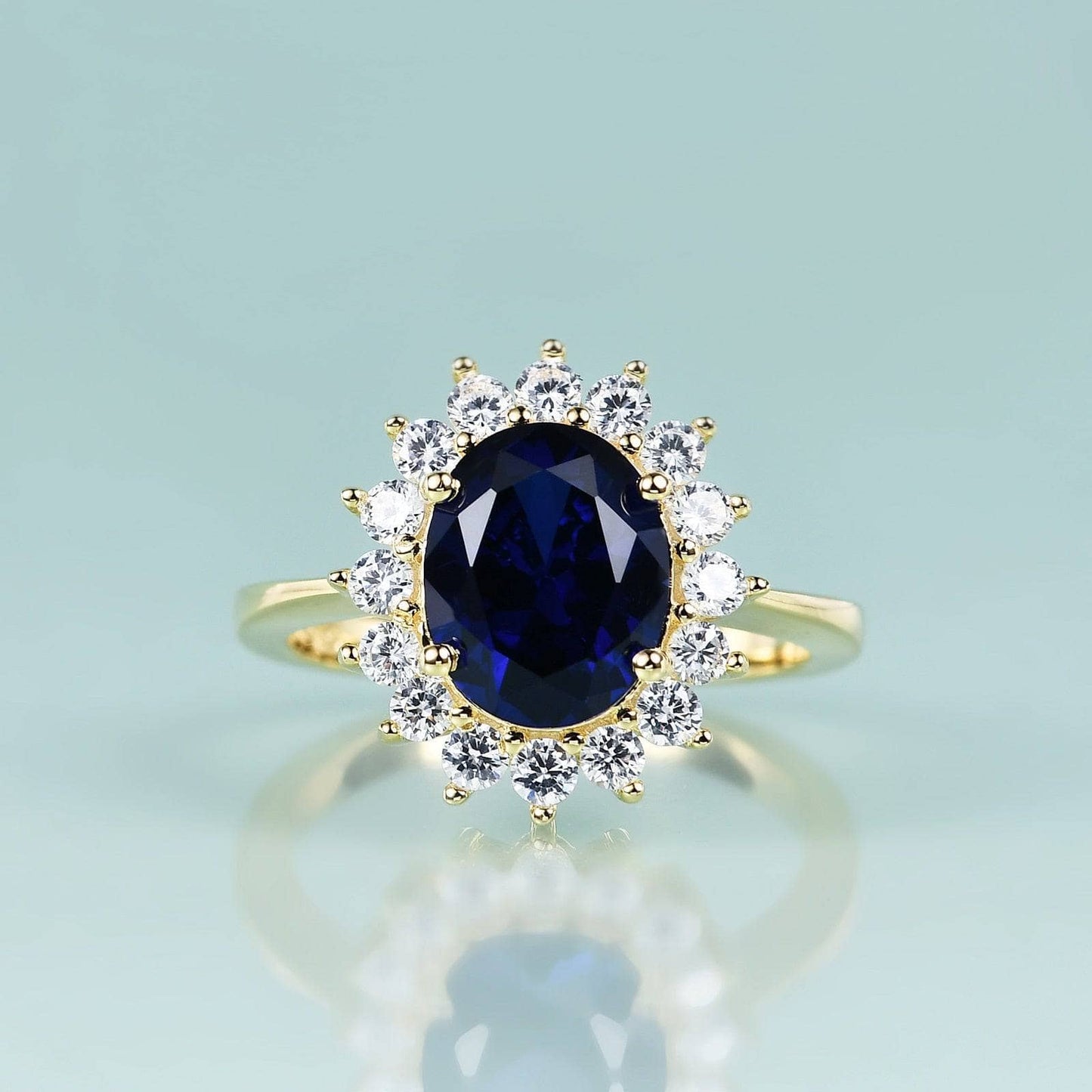 Princess Diana Inspired Colored Gemstone Engagement Ring-Black Diamonds New York