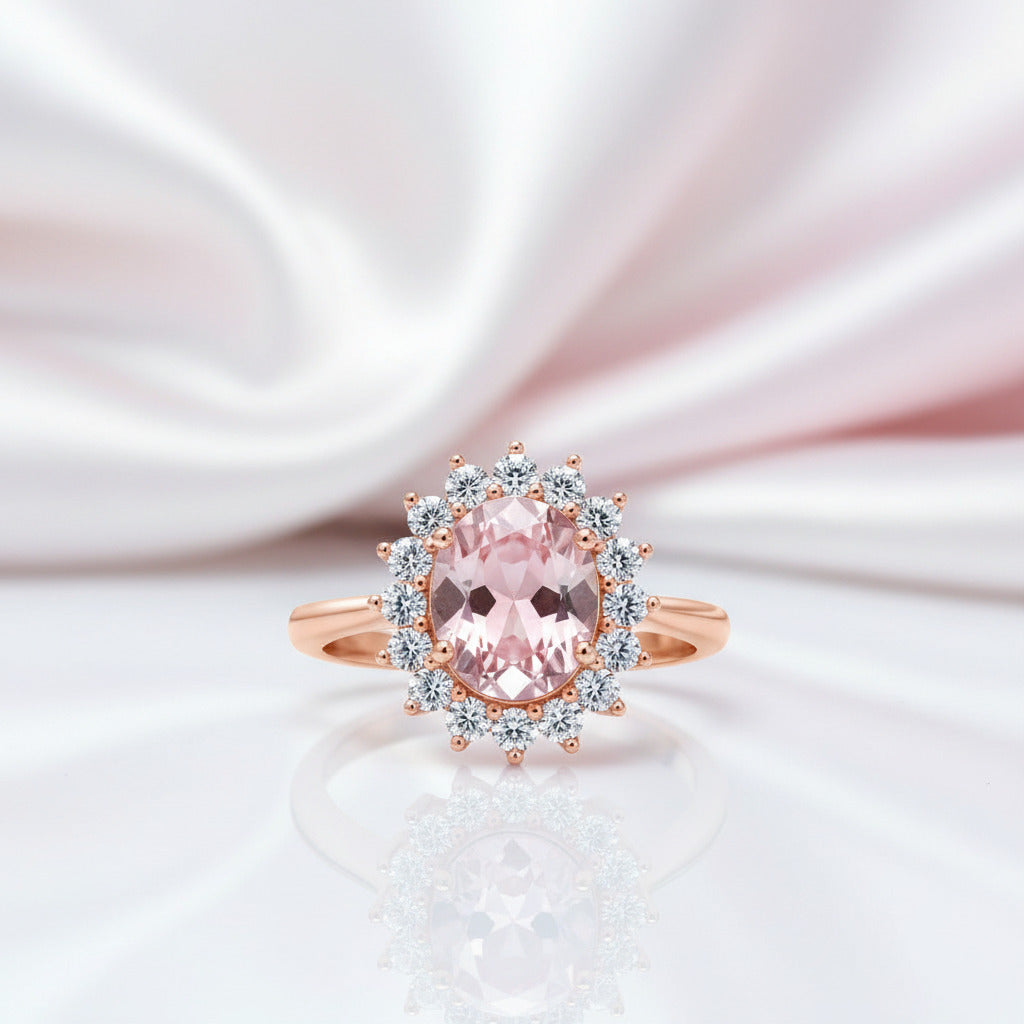 Princess Diana Inspired Colored Gemstone Engagement Ring-Black Diamonds New York