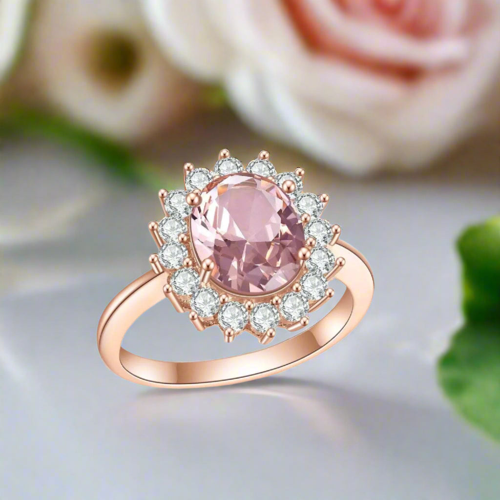 Princess Diana Inspired Colored Gemstone Engagement Ring-Black Diamonds New York