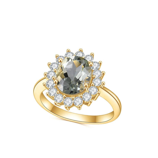 Princess Diana Inspired Natural Gemstone Engagement Ring - Black Diamonds New York