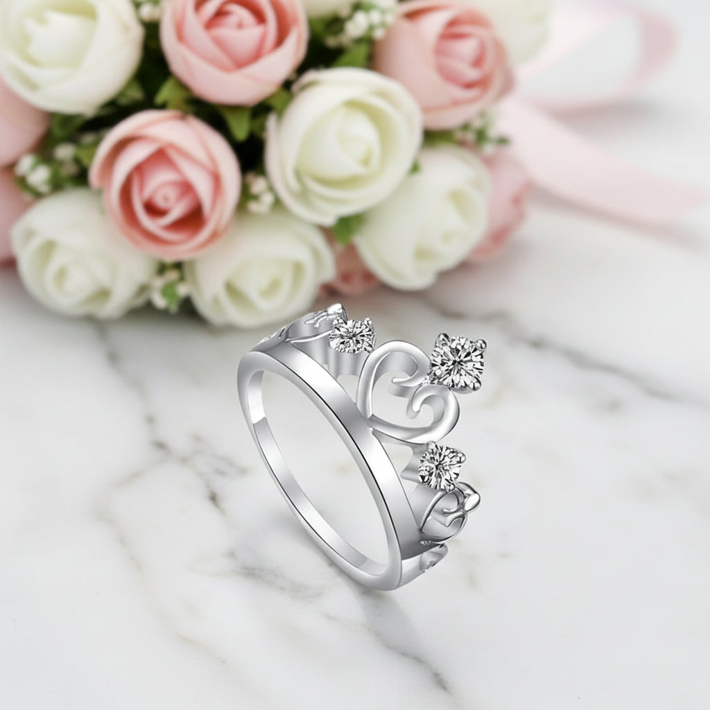 Promise Crown Princess Ring-Black Diamonds New York