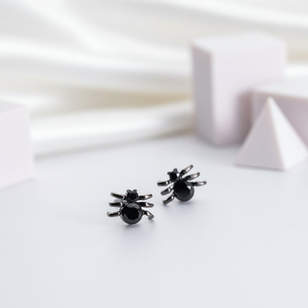 Punk Black Diamond Spider Earrings-Black Diamonds New York