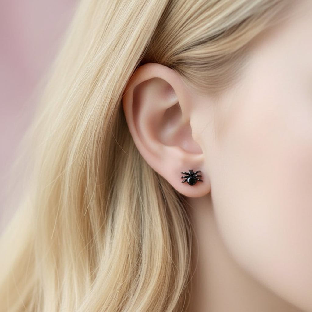 Punk Black Diamond Spider Earrings-Black Diamonds New York