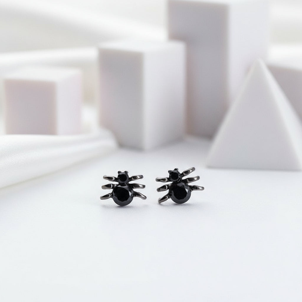 Punk Black Diamond Spider Earrings-Black Diamonds New York