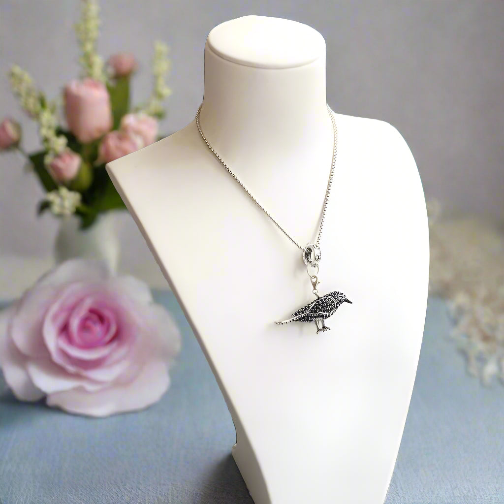 Punk Black Diamond Raven Pave Pendant-Black Diamonds New York