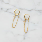 Punk Cross Diamond Option Hoop Earrings-Black Diamonds New York