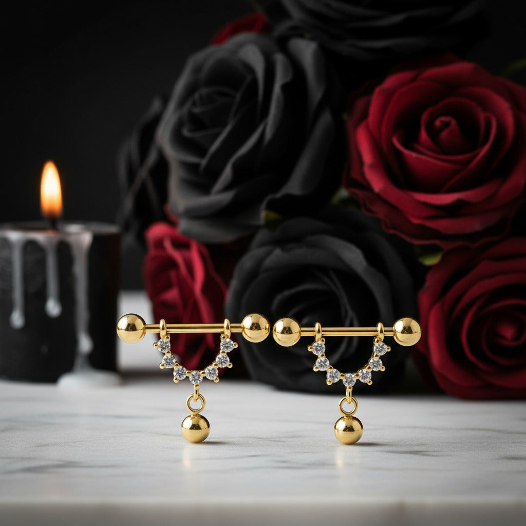 Punk Diamond Option U-Shaped Screw Earrings-Black Diamonds New York