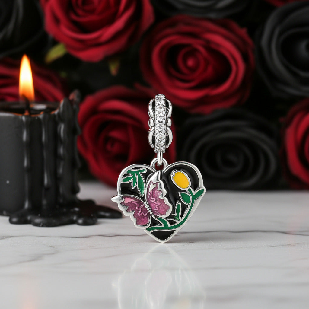 Punk Flower & Bird Charm Series-Black Diamonds New York