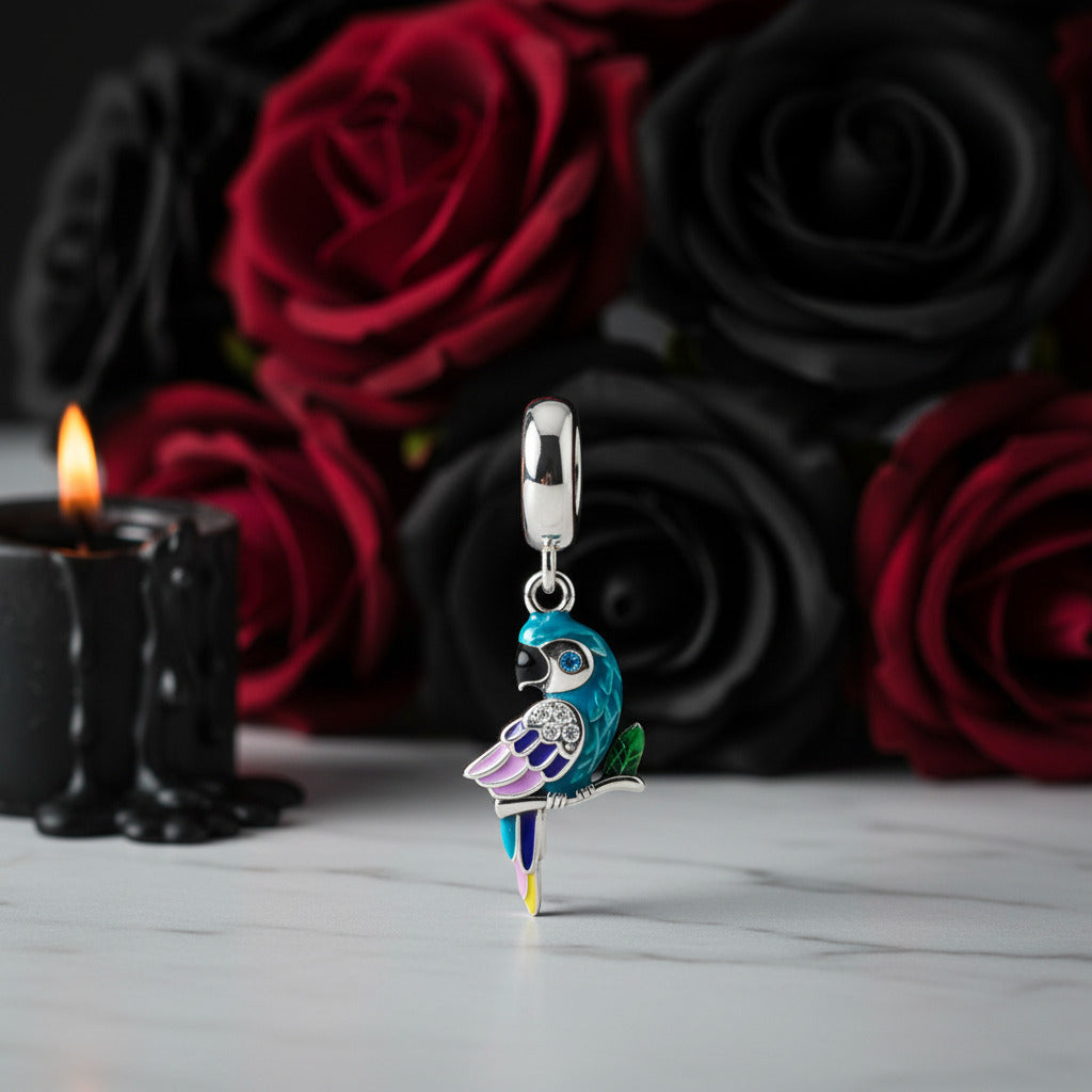 Punk Flower & Bird Charm Series-Black Diamonds New York