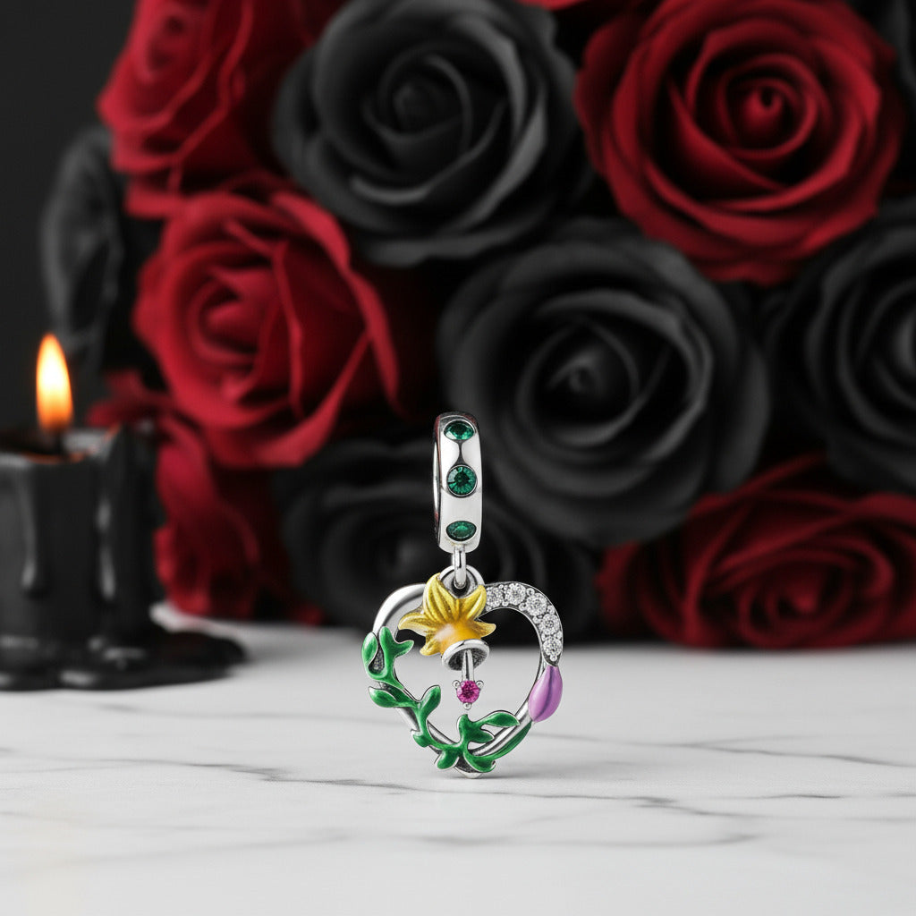 Punk Flower & Bird Charm Series-Black Diamonds New York