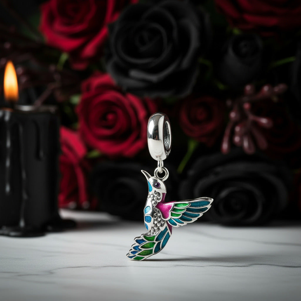 Punk Flower & Bird Charm Series-Black Diamonds New York