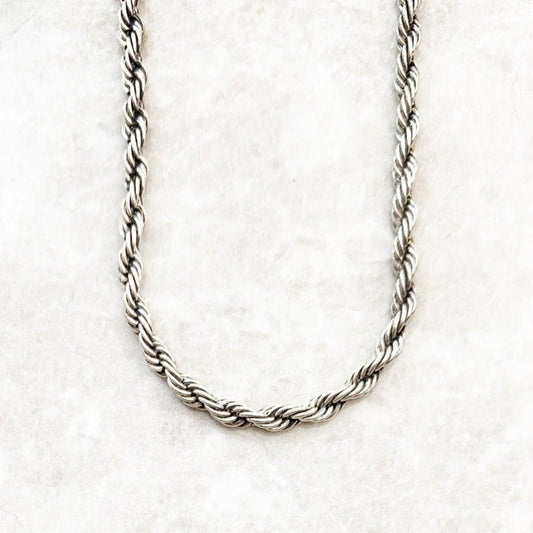 Punk Karma Wheel Wire-Cable Necklace-Black Diamonds New York
