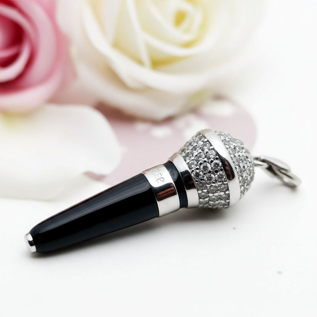 Punk Microphone Pendant-Black Diamonds New York