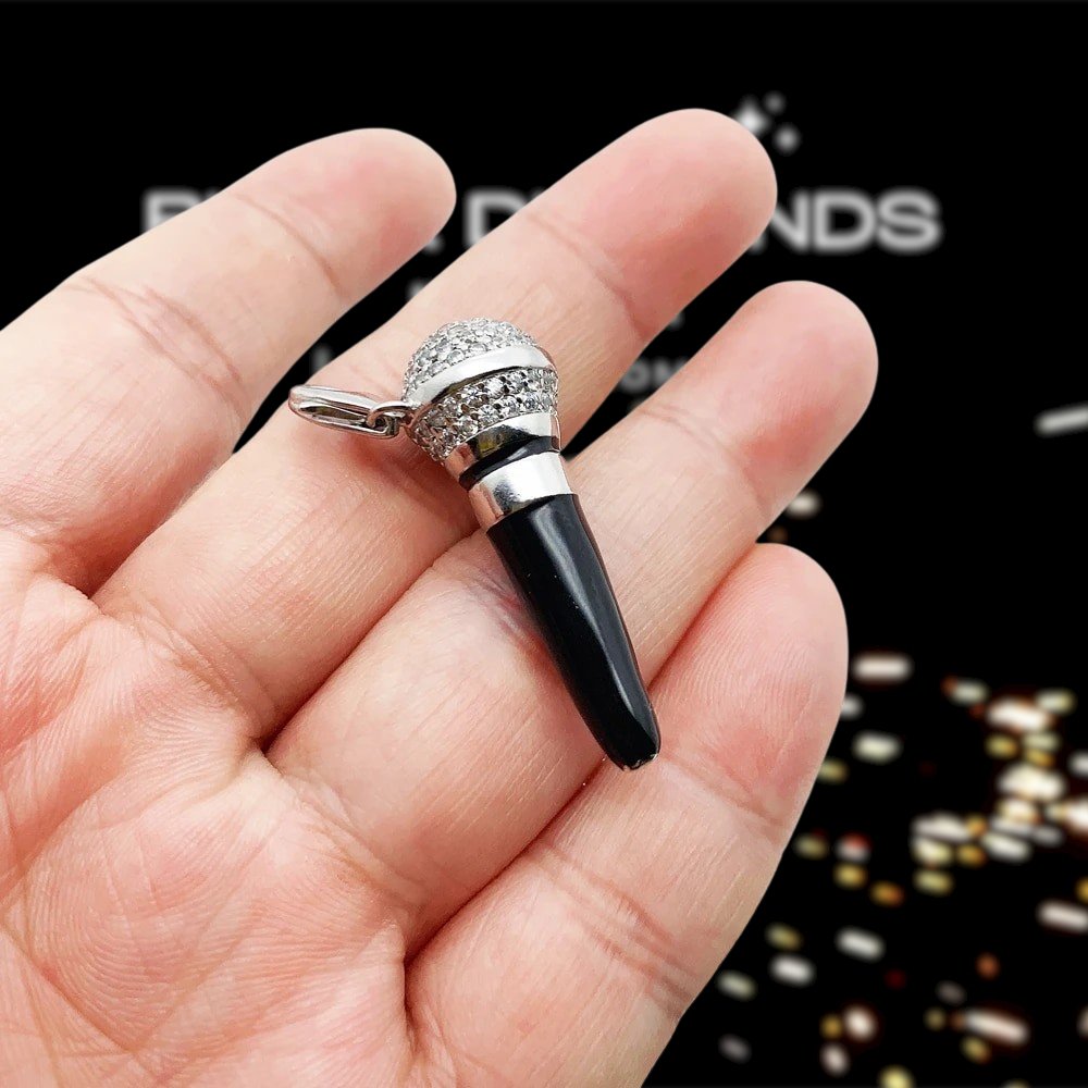 Punk Microphone Pendant-Black Diamonds New York