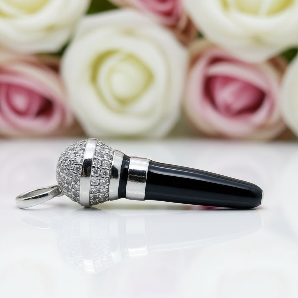 Punk Microphone Pendant-Black Diamonds New York