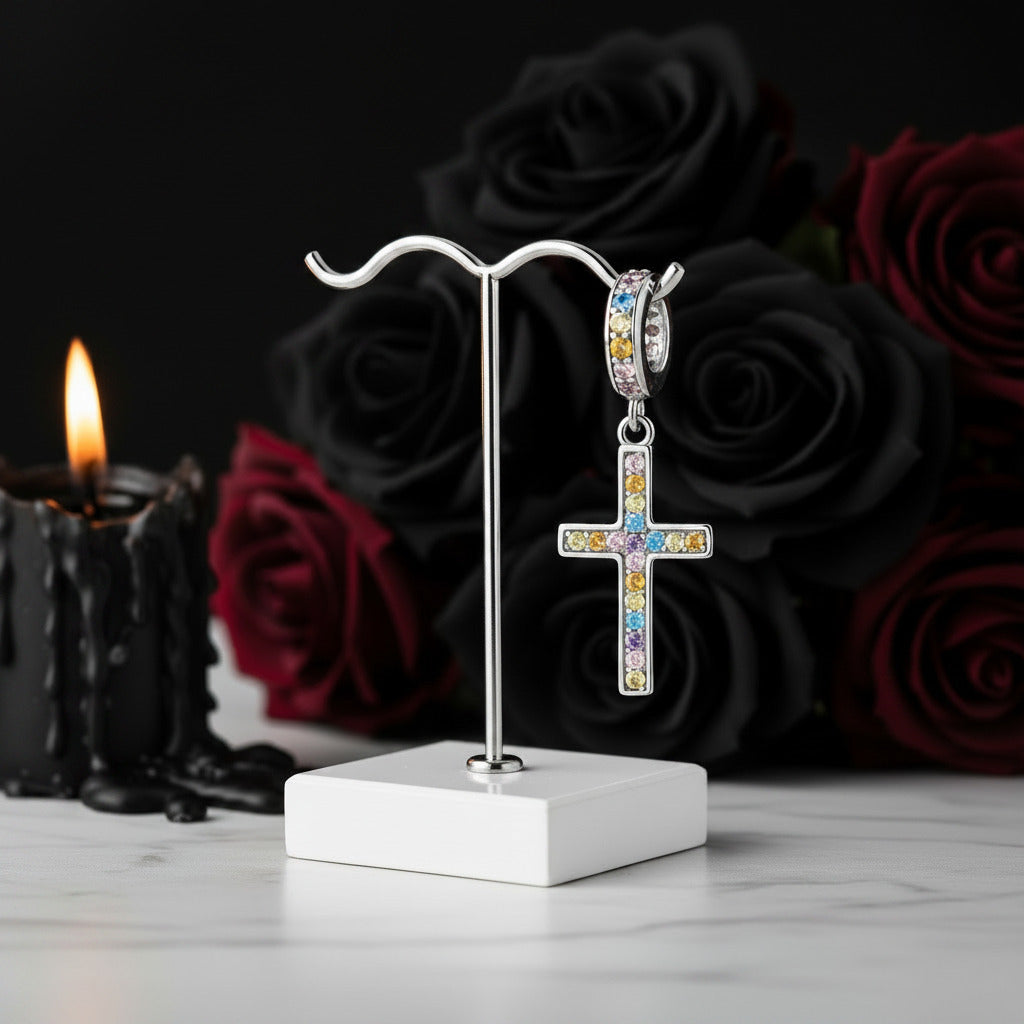 Punk Retro Cross Pendant-Black Diamonds New York