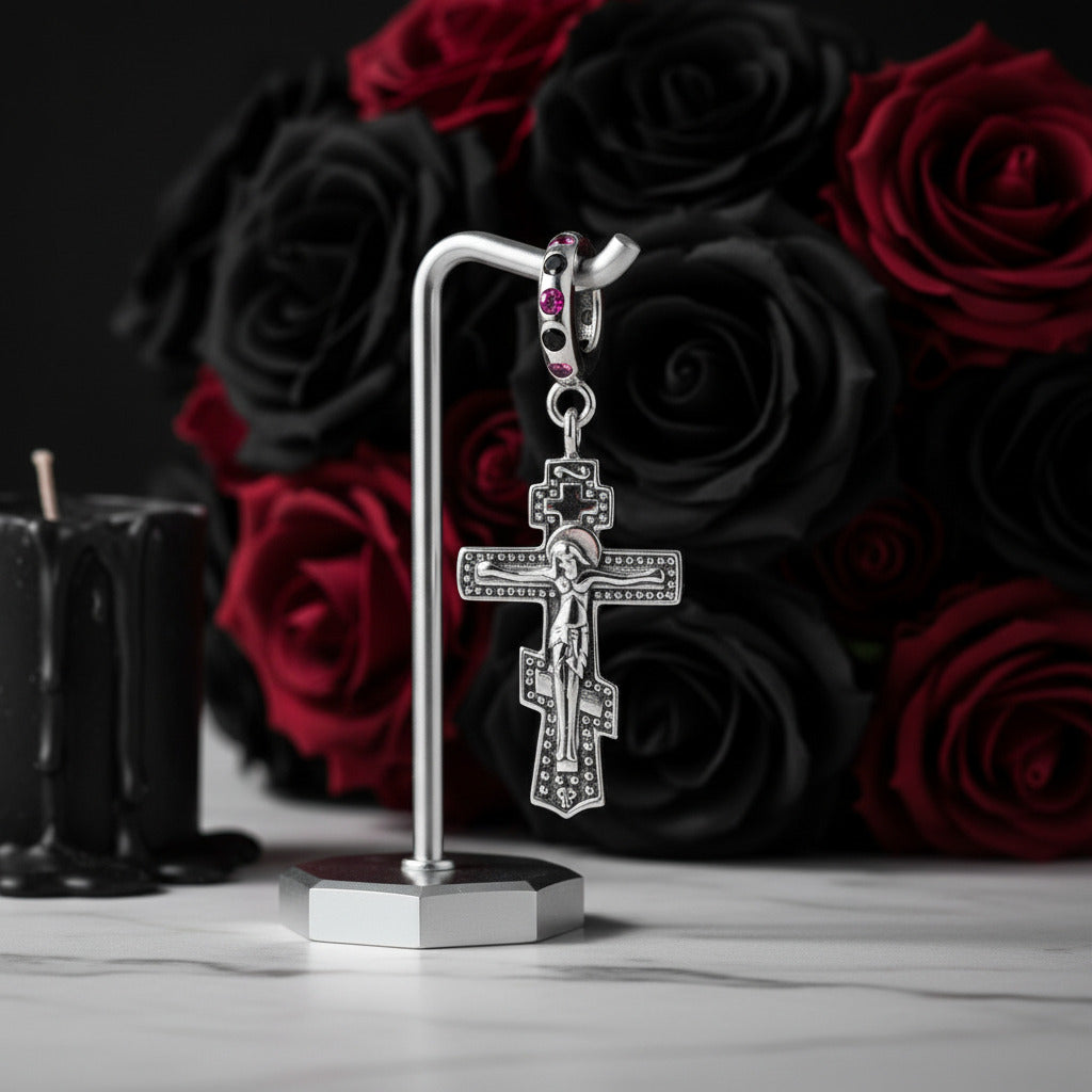 Punk Retro Cross Pendant-Black Diamonds New York
