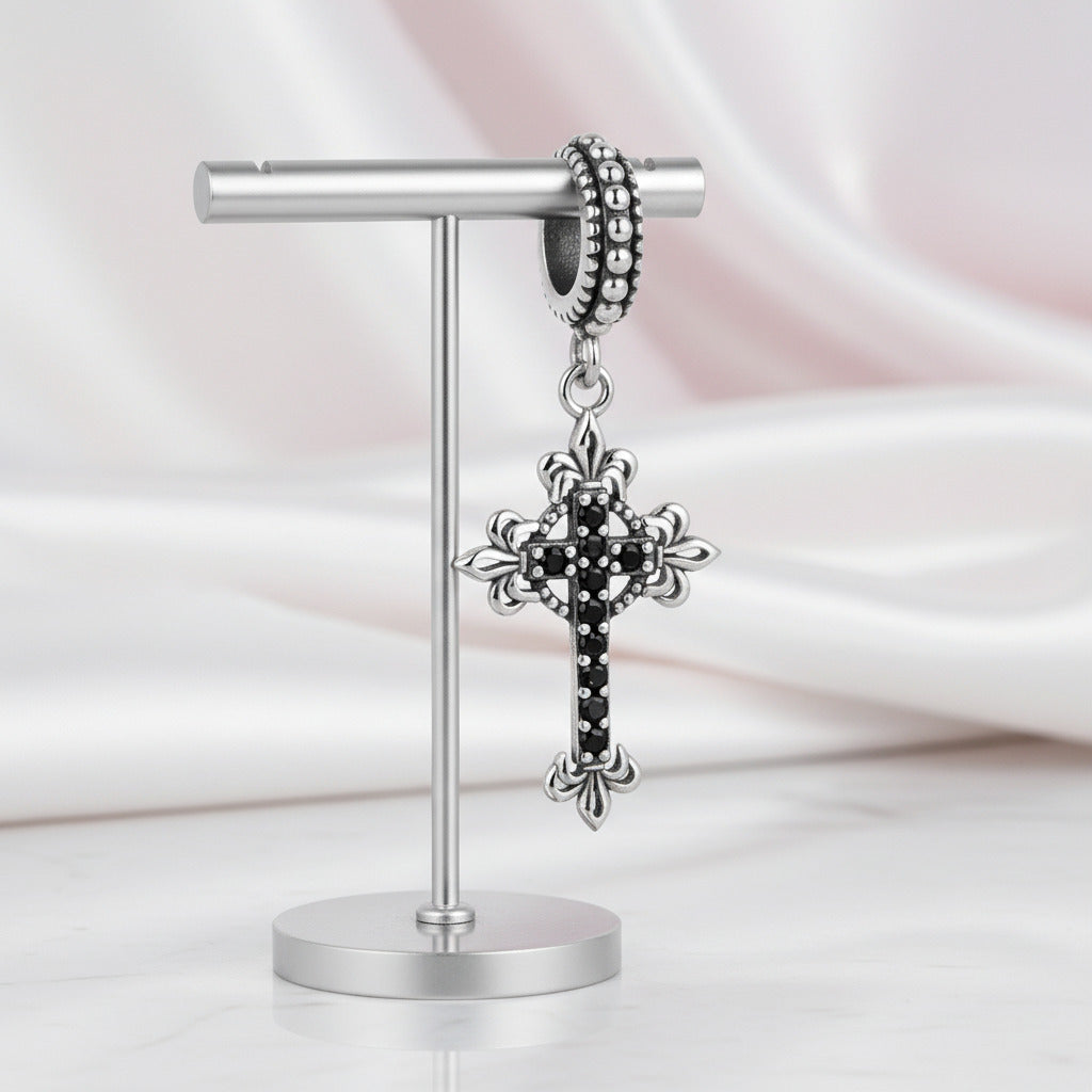 Punk Retro Cross Pendant-Black Diamonds New York