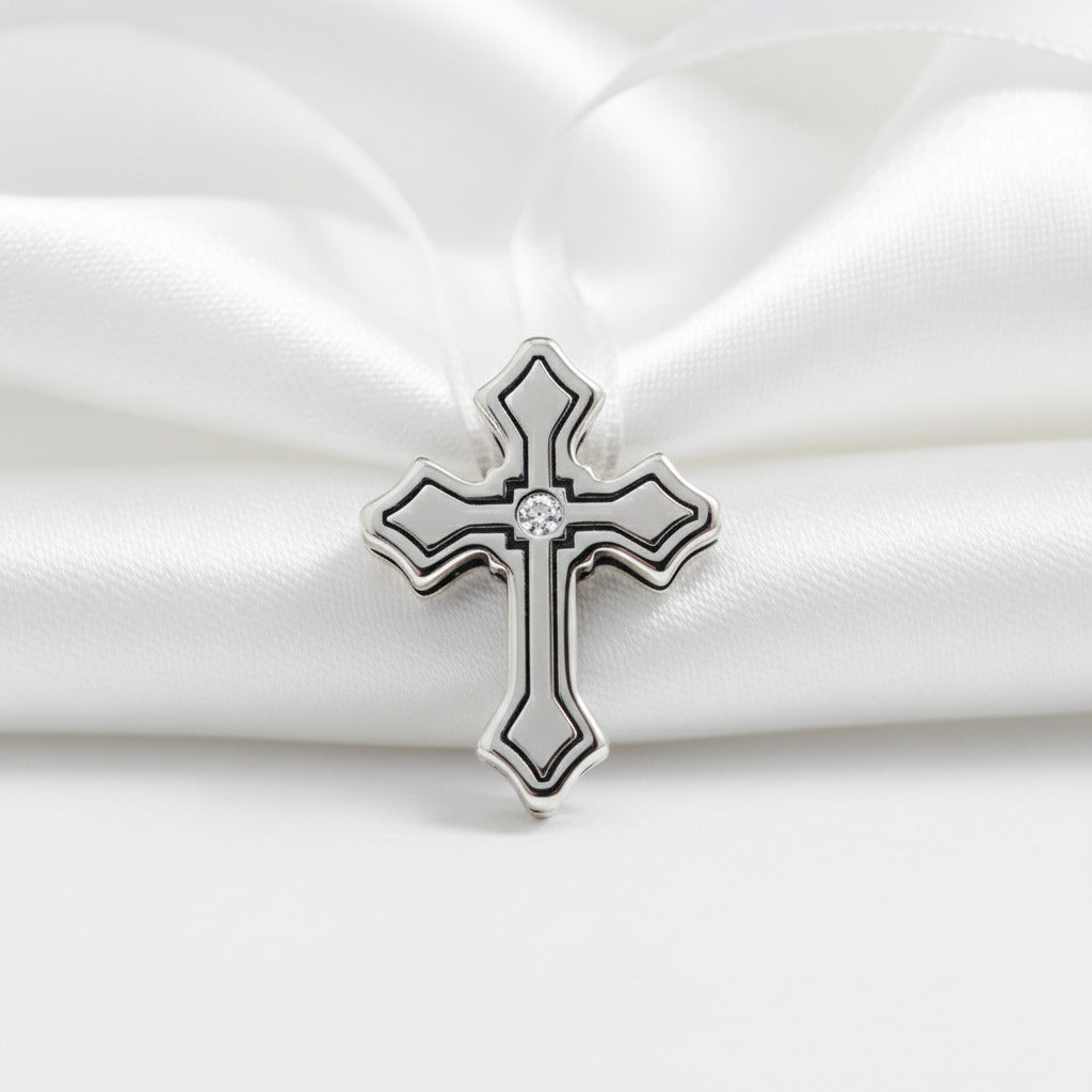 Punk Retro Cross Pendant-Black Diamonds New York