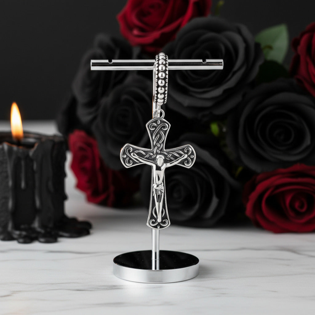 Punk Retro Cross Pendant-Black Diamonds New York