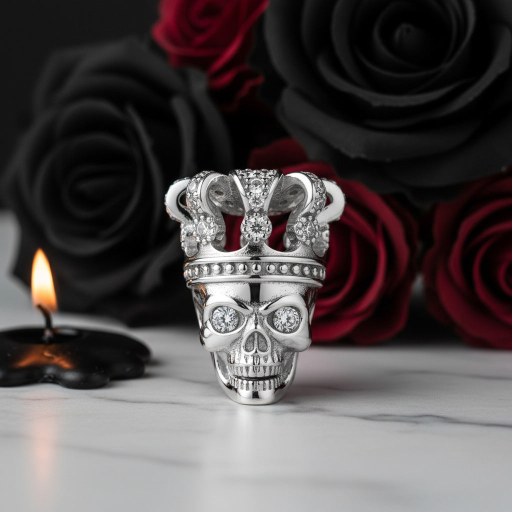 Punk Skull with Bold Enamel Pattern Beads-Black Diamonds New York