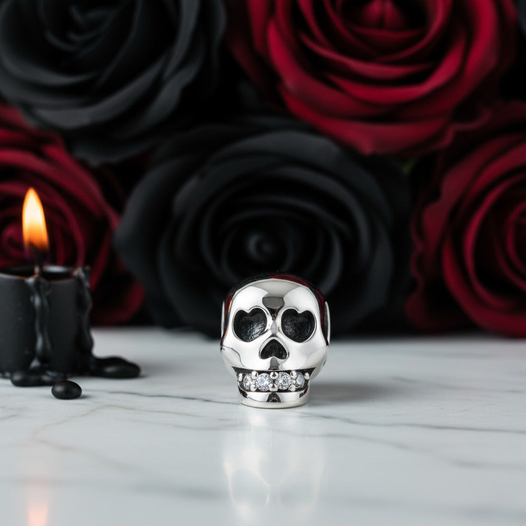 Punk Skull with Bold Enamel Pattern Beads-Black Diamonds New York