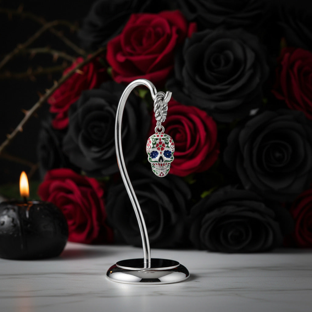 Punk Skull with Bold Enamel Pattern Beads-Black Diamonds New York