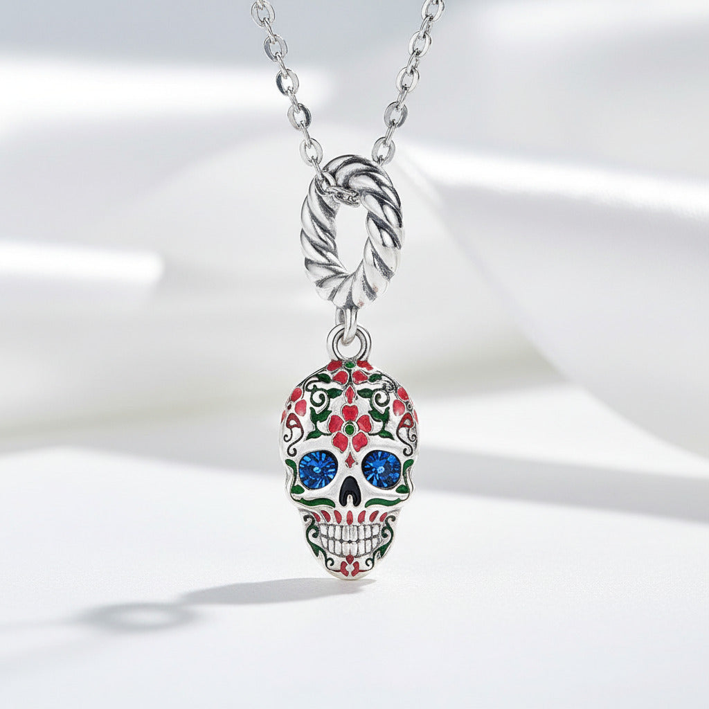 Punk Skull with Bold Enamel Pattern Beads-Black Diamonds New York