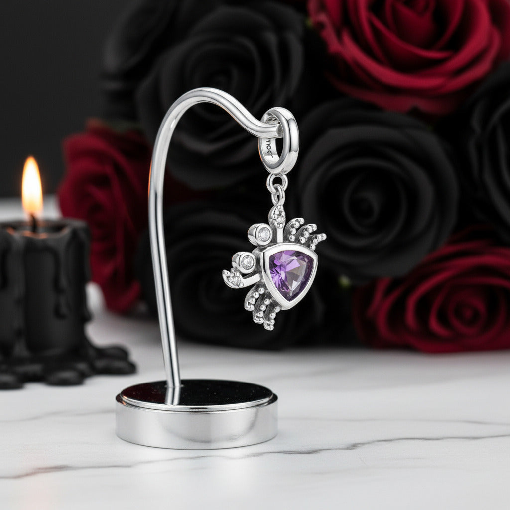 Purple Diamond Option Punk Beads and Love Drop Charms-Black Diamonds New York