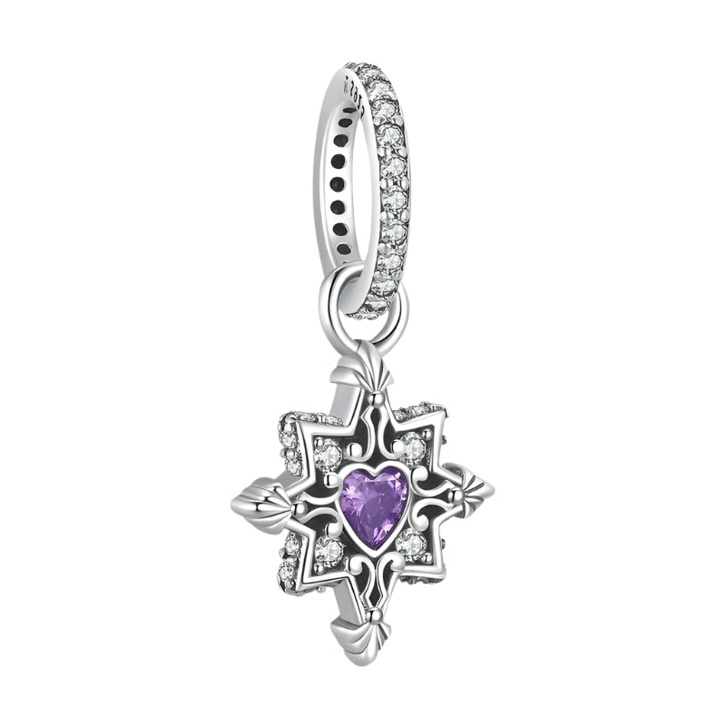 Purple Diamond Option Punk Beads and Love Drop Charms-Black Diamonds New York
