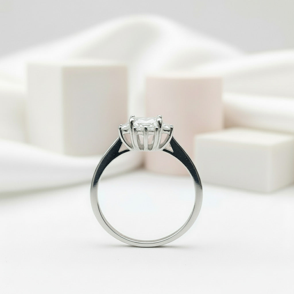 Radiant Cut Diamond Halo Vintage Engagement Ring-Black Diamonds New York