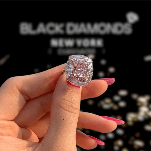 Radiant Cut Pink Sapphire Engagement Ring-Black Diamonds New York