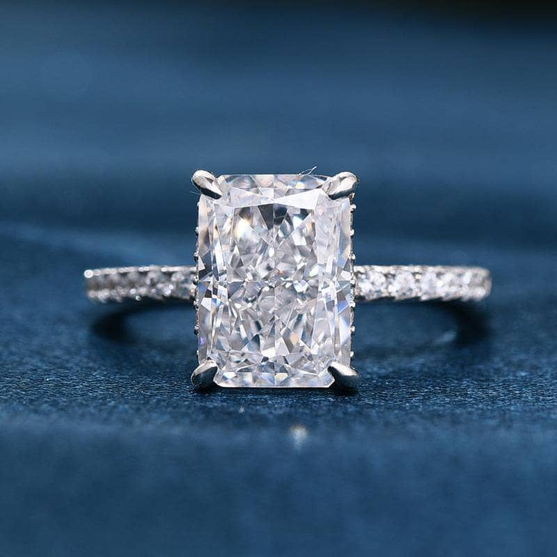 Radiant Cut Sona Simulated Diamond Wedding Set - Black Diamonds New York