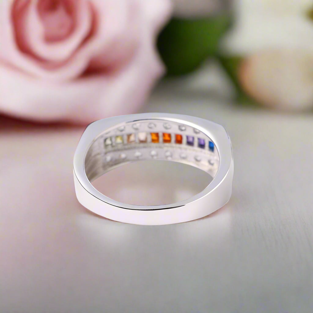 Rainbow Crystal Ring-Black Diamonds New York