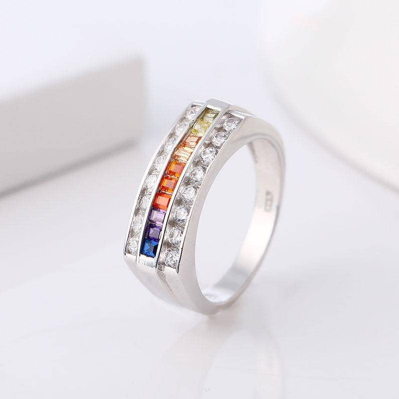 Rainbow Crystal Rings - Black Diamonds New York