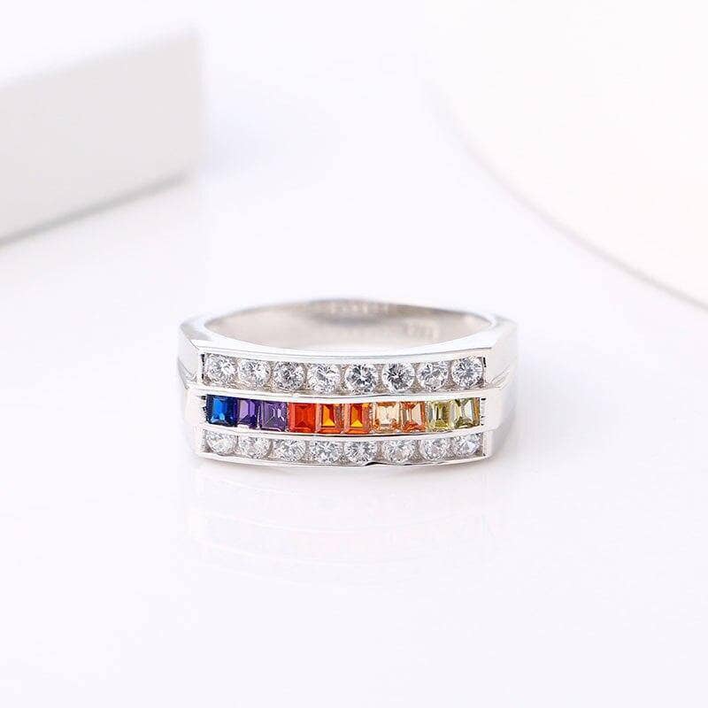 Rainbow Crystal Rings-Black Diamonds New York