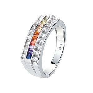 Rainbow Crystal Rings-Black Diamonds New York